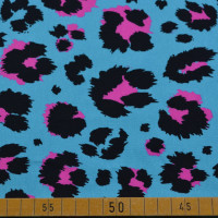 French Terry Stoff mit Leopardendruck in Blau-Schwarz-Pink – Stoffgroßhandel Glünz GmbH French Terry Stoff mit Leopardendruck in Blau-Schwarz-Pink – Stoffgroßhandel Glünz GmbH