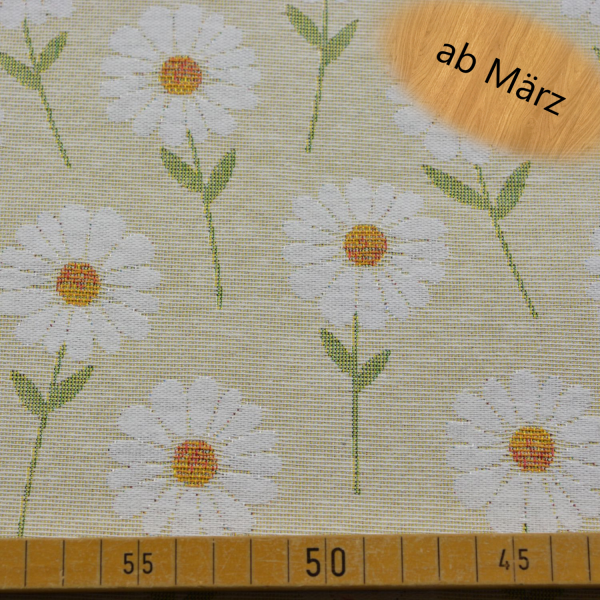 Gobelin Margeriten Creme – Blumenstoff 340 g/m²