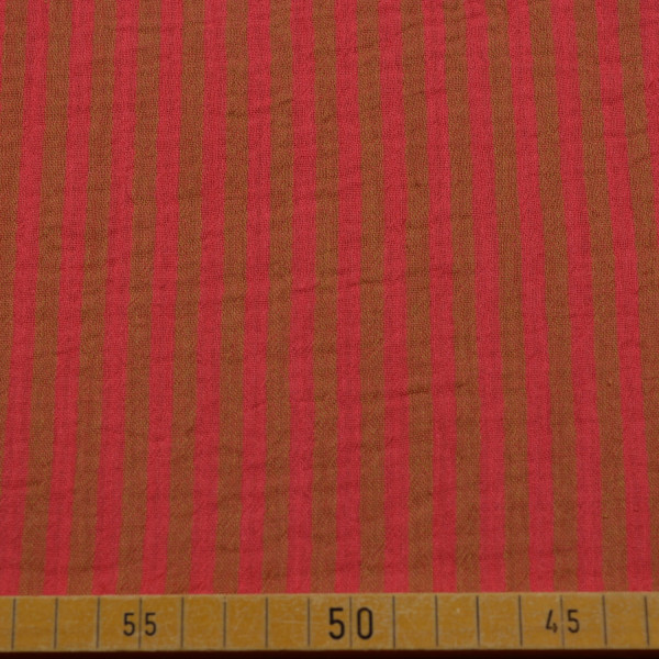 Musselin Doubleface – Garngefärbt Havana & Hibiscus | Hochwertiger Baumwollstoff