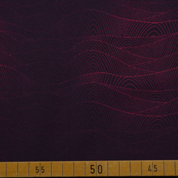 French Terry mit Linienmuster in Bordeaux | 250 g/m², elastisch & weich – 150 cm breit