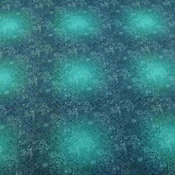Baumwoll Jersey Stoff – Florales Design in Grüntönen – 95% Baumwolle, 5% Elasthan – Ökotex Standard 100