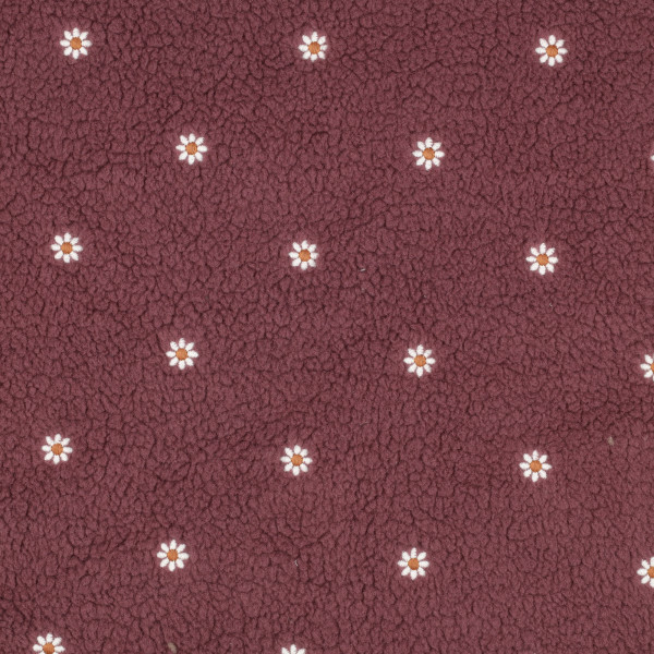 Teddy „Elfi“ mit Stickerei Bordeaux | 100% Polyester, 265 g/m², 145 cm breit