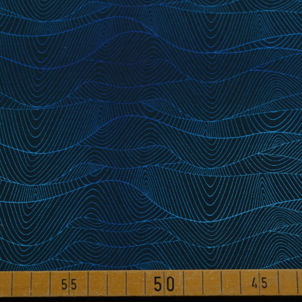 French Terry mit Linienmuster in Petrol | 250 g/m², elastisch & weich – 150 cm breit