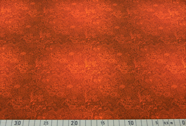 Baumwolljersey Ornament Rostorange – 220 g/m²