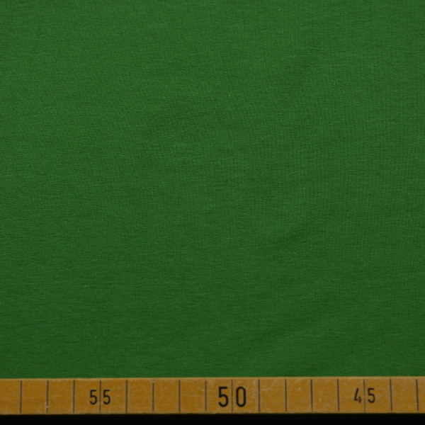French Terry uni Grün – elastischer Sweatstoff aus 95% Baumwolle und 5% Elasthan, weicher Bekleidungsstoff für Hoodies, Pullover und Jogginghosen