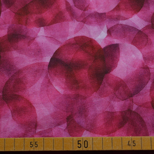 Sweatstoff mit Aquarell Kreisen in Pink | 280 g/m², weich & warm – 150 cm breit