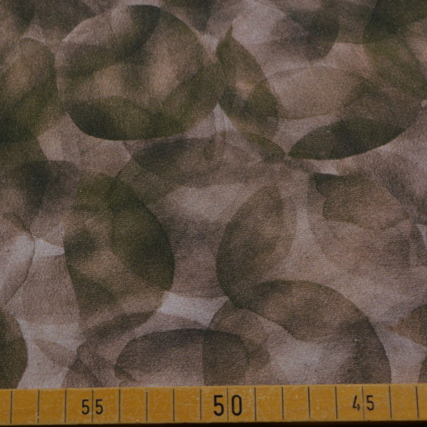 Sweatstoff mit Aquarell Kreisen in Oliv | 280 g/m², weich & warm – 150 cm breit