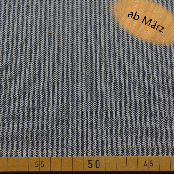 Gobelin Fischgrät Natur Dunkelblau – Dekostoff 140 cm