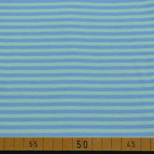 Bündchen Blau/Aqua gestreift – 95 % Baumwolle 5 % Elasthan, 35 cm, 265 g/m²