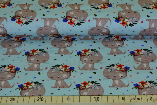 Katzen mit Kranz (mint) - B1139