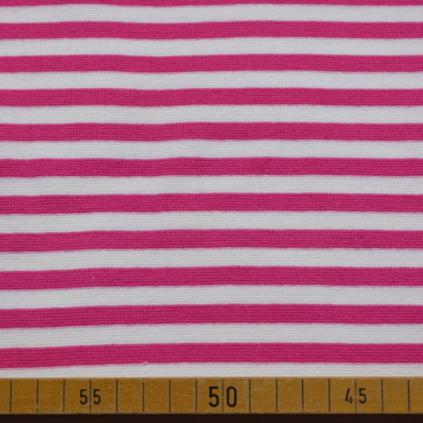 Bündchen Fuchsia/Weiß gestreift – 95 % Baumwolle 5 % Elasthan, 35 cm, 265 g/m²